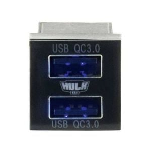 Hulk Toyota New Square Dual QC3 USB Socket 12V Blue Illumination