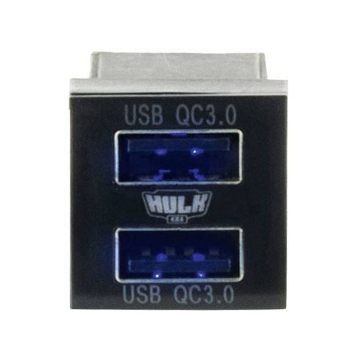 Hulk Toyota New Square Dual QC3 USB Socket 12V Blue Illumination