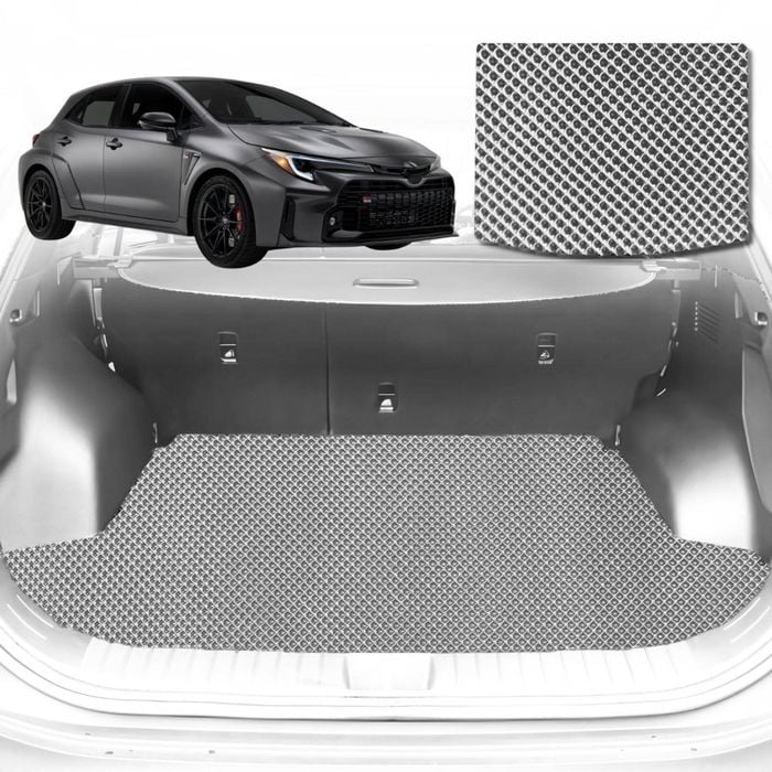 6D Diamond Car Boot Mat for Toyota Corolla Hatch/Sedan (E120/130)2002-2007-Cargo Mat-Grey-Outback GT