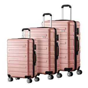 Mazam 3PCS Luggage Suitcase Set TSA Lock Pink