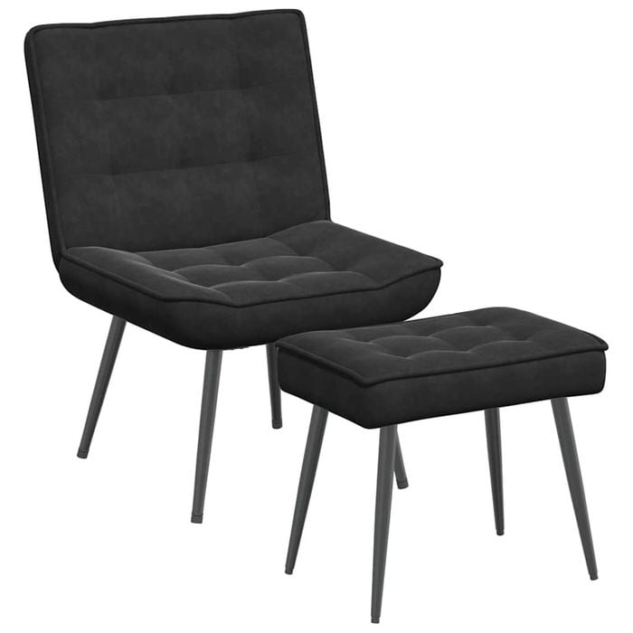vidaXL Relaxing Chair with Stool Black Velvet chair dining chair office chair