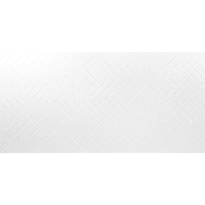 Seratone 2400 x 1200 x 4.5mm Polar White Aqua Herringbone Tile