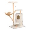 BingoPaw Solid Wood Cat Tree Tower 6-Tier Modern Furniture for Large Cats with 2 Condos 76.5x53x136cm