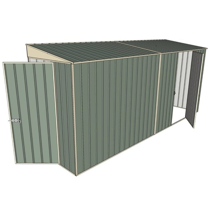 Build-A-Shed 1.2 x 4.5 x 2.0m Skillion Single Hinged Side Door Shed - Green