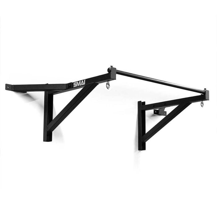 Smai Wall Mounted Chin Up Bar And Bag Brackets - Black