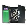 AFL Dartboard and Cabinet Set Carlton Blues Team Design Black Finish