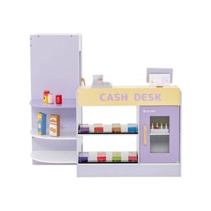 Costway Kids Cash Register Playset Supermarket Shop Toys Purple