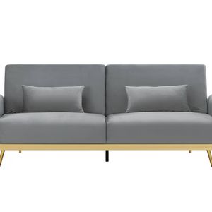Limpley Velvet Sofa Bed - Grey