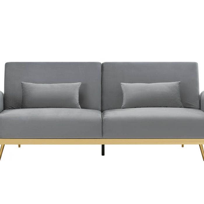 Limpley Velvet Sofa Bed - Grey