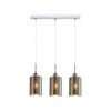 CLA Lighting ESPEJO3 Interior Iron & Chrome Glass with Dotted Effect Oblong Pendant Light- 3 lits Straight