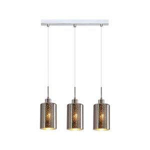 CLA Lighting ESPEJO3 Interior Iron & Chrome Glass with Dotted Effect Oblong Pendant Light- 3 lits Straight