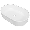 New England Joinery 490mm White Gloss Oval Flute Basin - White Gloss