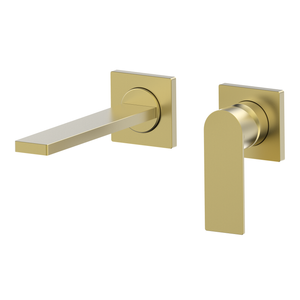 Mondella Brushed Brass Rococo Wall Basin/Bath Mixer
