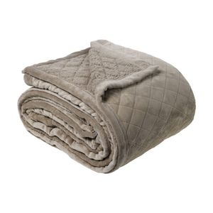 Bianca Mansfield Sherpa Blanket 480gsm Soft Warm Silver Grey Single/Double Bed