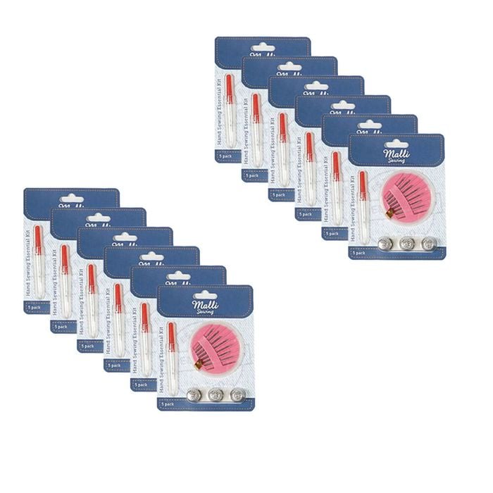 12pk Malli Sewing Metal/plastic Compact Travel Hand Sewing Repair Essential Kit
