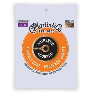 Martin Guitar MA535FX Authentic Flexible Core Strings Custom Light