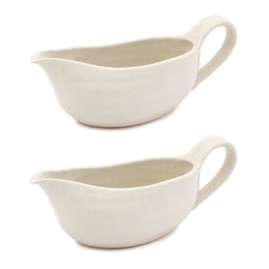 2PK Jamie Oliver Big Love Great 400ml Gravy Boat Stoneware - White