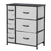 Sherwood Luna 7 Chest Of Drawers Lowboy Dresser Storage Wooden Desk Grey