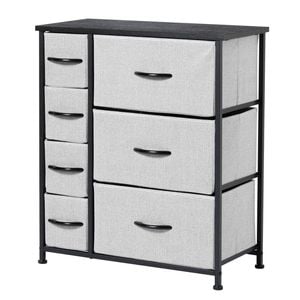 Sherwood Luna 7 Chest Of Drawers Lowboy Dresser Storage Wooden Desk Grey