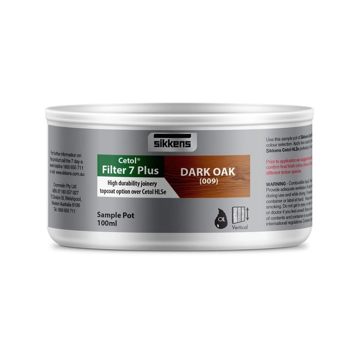 Sikkens 100ml Dark Oak Cetol FIlter 7 Plus Timber Stain - Dark Oak