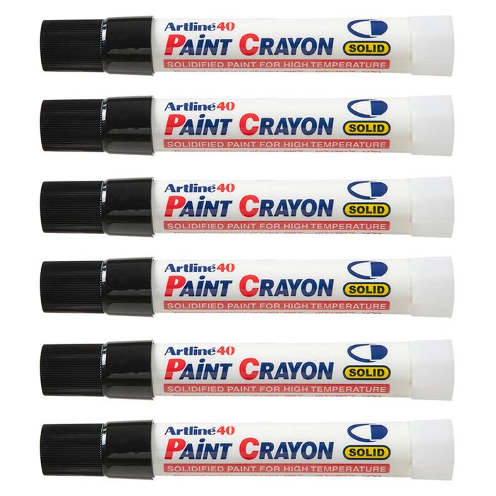 12pk Artline 40 Permanent Paint Crayon Fade Proof High Temperature Marker Black