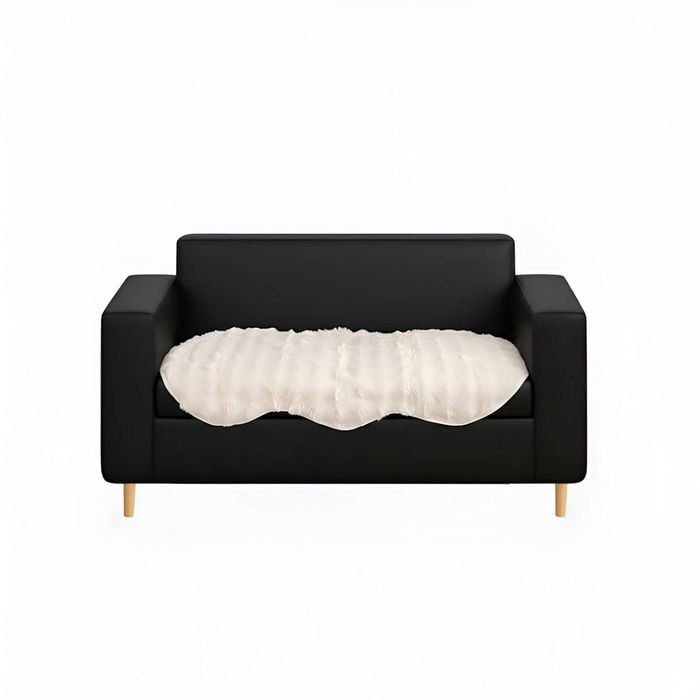SOGA Two-seater Cream Faux Fur Throw Blanket 90x160cm Polyester
