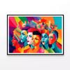 Group of People Modern Art  Print 100% Australian Made 90x60cm  (Poster)