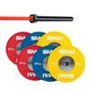 Smai Competition Bumper Plate Set With Barbell - 120kg - 15kg Red Barbell