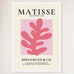 Galrie Henri Matisse Exhibition Print - Captivating Art at Berggruen & Cie (Pink I), White Frame, A0 84 x 119cm (33 x 47inch)