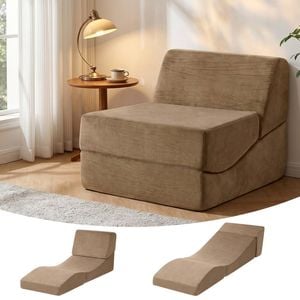 Artiss Folding Sofa Bed Convertible Floor Futon Lounger Couch Brown