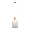 Cla Lighting Papel Interior Pleated Jar Glass Pendant Light Opal Translucent Glass