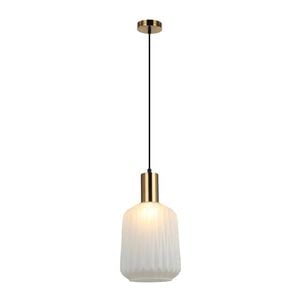 Cla Lighting Papel Interior Pleated Jar Glass Pendant Light Opal Translucent Glass