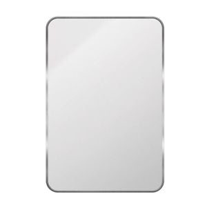 Astin Sinclair 900 x 600 x 28mm Brushed Nickel Rectangular Mirror with Curved Edges