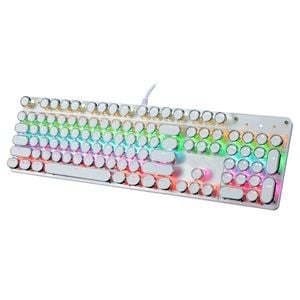Mechanical Gaming Keyboard Tactile Blue USB - White