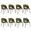 Oikiture 8PCS Dining Chair Sherpa Green&Black