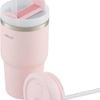 Avanti Hydroquench Insulated Smoothie Tumbler With 2 Lids 550ml - Blush Pink