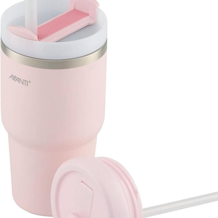 Avanti Hydroquench Insulated Smoothie Tumbler With 2 Lids 550ml - Blush Pink