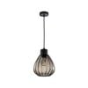 CLA Lighting TULIP2 Interior Black Smoke Wine Glass Ribbed Pendant Light- 1 lit
