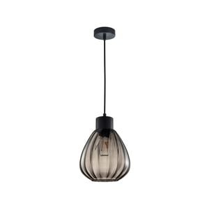 CLA Lighting TULIP2 Interior Black Smoke Wine Glass Ribbed Pendant Light- 1 lit