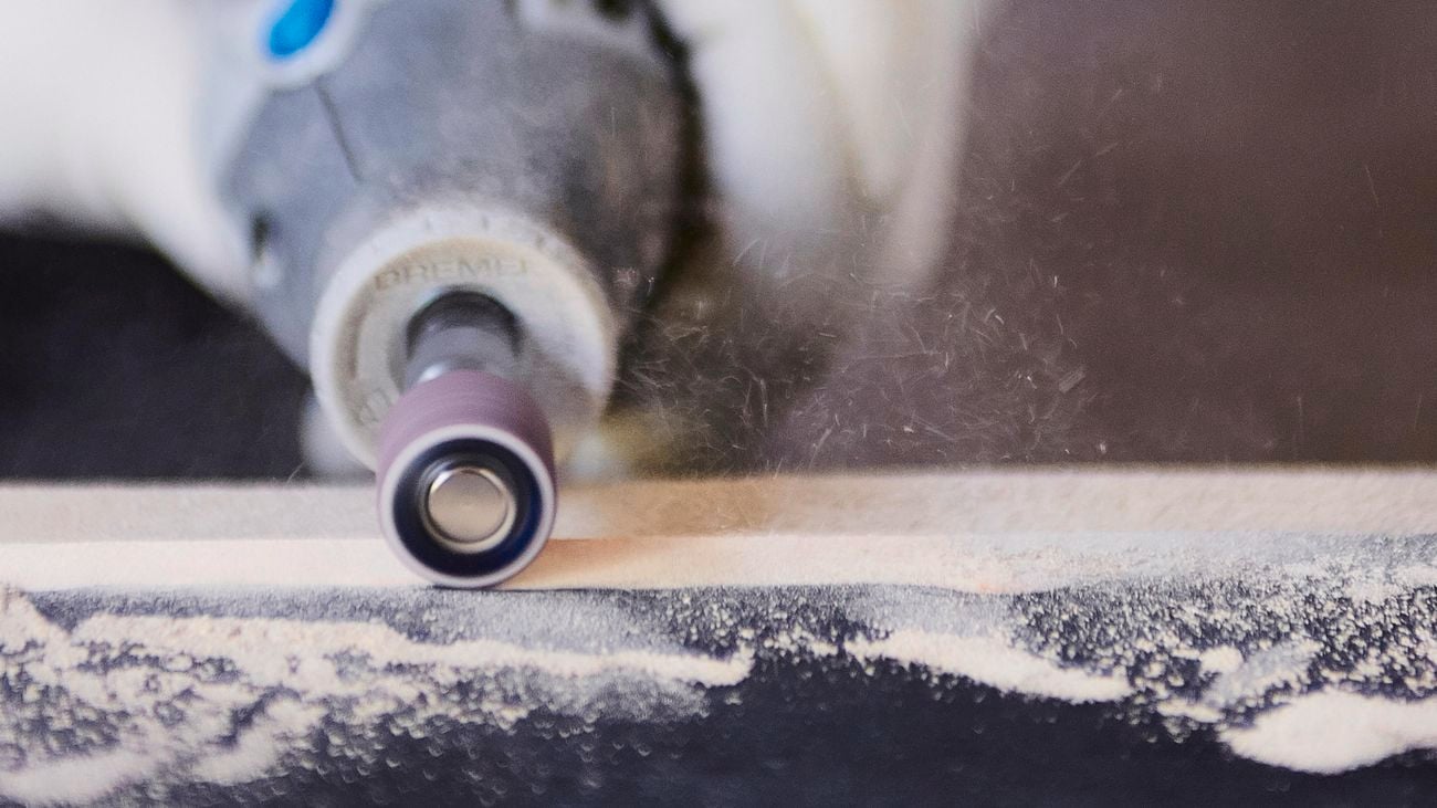 Close up of the tip of a rotary tool
