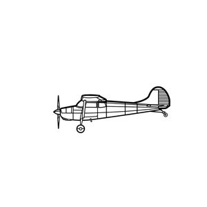 Ignite Laser Cessna 170B - Four-Seat Light Aircraft Silhouette Metal Wall Art Coated Black 15.7 inch - 40 cm