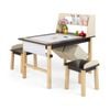 Costway Kids Drawing Table & Chair Set Art Easel W/paper Roll