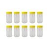 10x 500g Plastic Honey Jars + Lids - Round Clear Food Grade Packaging Containers