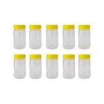 10x 500g Plastic Honey Jars + Lids - Round Clear Food Grade Packaging Containers