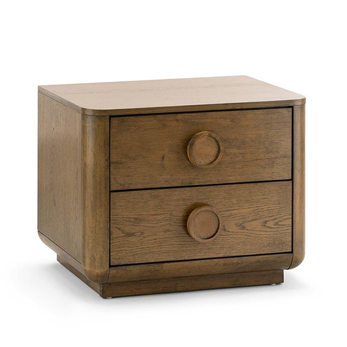 Taron 60cm Walnut Ash 2 Drawer Bedside Table
