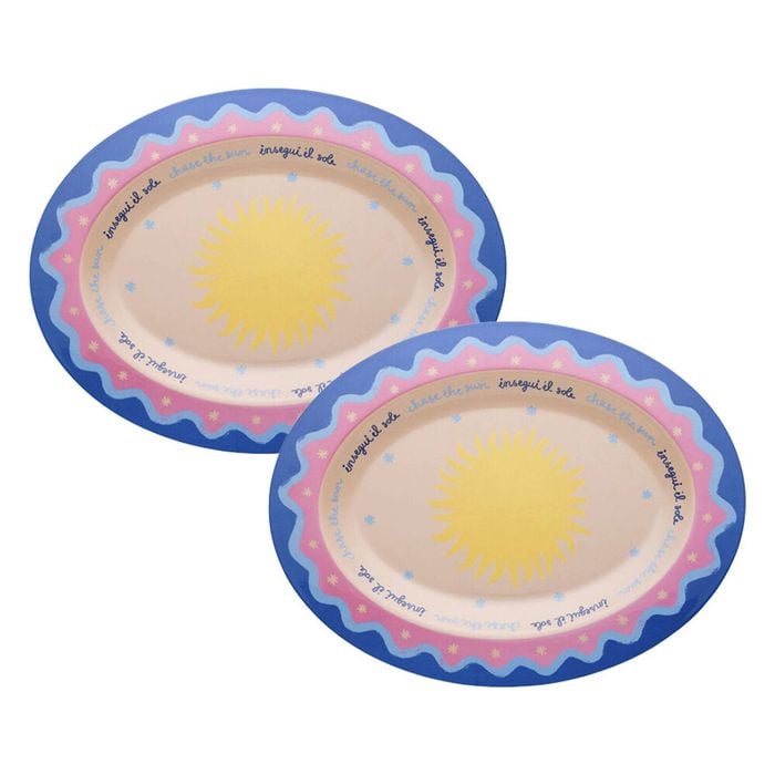 2PK Porto Sole Outdoor Entertaining Oval Serving Platter 45.7cm Multi-Coloured