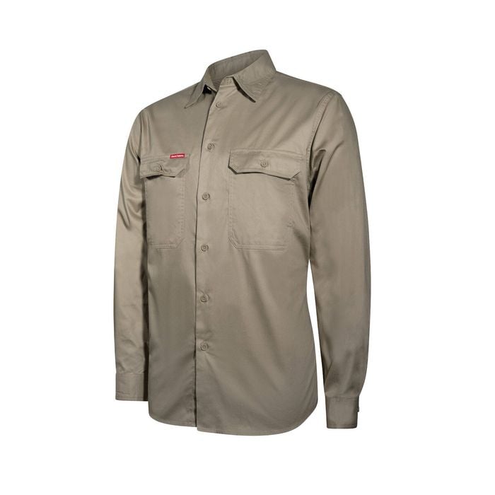 Hard Yakka Men's Khaki Core Lightweight Vented Long Sleeve Shirt - Size 2XL