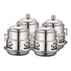 SOGA 4 Pack Mini Hot Pot Alcohol Stove Stainless Steel Lid