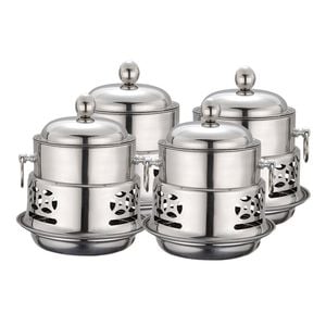 SOGA 4 Pack Mini Hot Pot Alcohol Stove Stainless Steel Lid