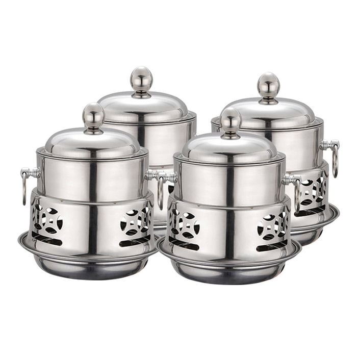 SOGA 4 Pack Mini Hot Pot Alcohol Stove Stainless Steel Lid